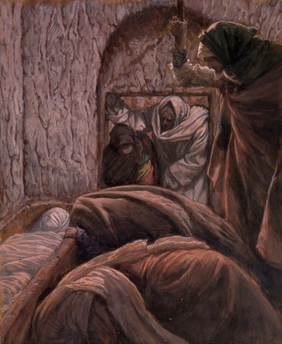 Jesús en la tumba, ilustración de La vida de Cristo de James Jacques Joseph Tissot