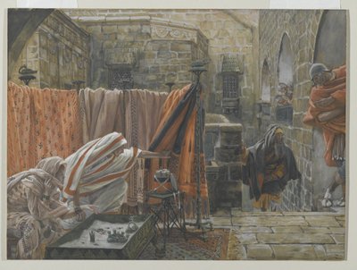 José de Arimatea busca a Pilato para pedir permiso para retirar el cuerpo de Jesús, ilustración de La vida de nuestro Señor Jesucristo, 1886-94 de James Jacques Joseph Tissot