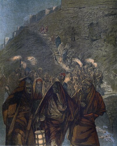 Judas y con él una gran multitud - de “La vida de nuestro Señor Jesucristo” - 1899 por James Tissot de James Jacques Joseph Tissot