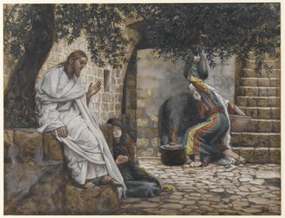 María Magdalena a los pies de Jesús, ilustración de La vida de nuestro Señor Jesucristo, 1886-94 de James Jacques Joseph Tissot