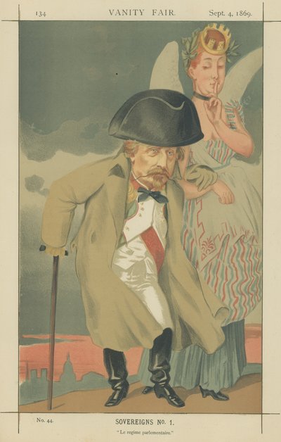 Napoleón III (litografía a color) de James Jacques Joseph Tissot