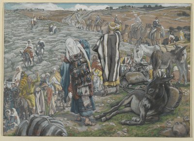 Al regresar de Jerusalén se nota que Jesús está perdido, ilustración de La vida de nuestro Señor Jesucristo de James Jacques Joseph Tissot