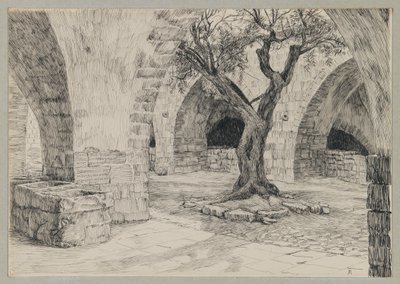 Edificio anexo del Convento Armenio, Jerusalén, ilustración de La Vida de Nuestro Señor Jesucristo de James Jacques Joseph Tissot