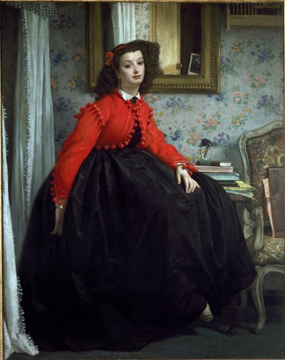 Retrato de la Srta. L.L., llamada Niña con chaleco rojo de James Jacques Joseph Tissot