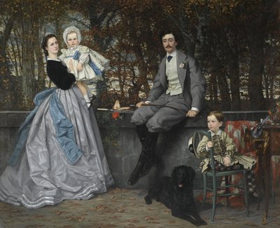 Retrato del Marqués y la Marquesa de Miramon y sus hijos de James Jacques Joseph Tissot