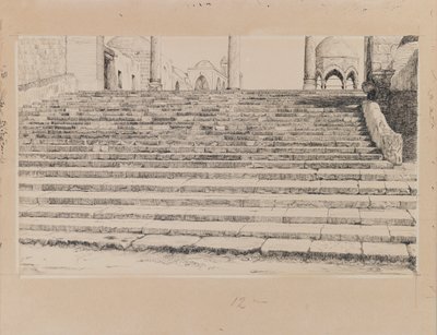 Escalera del Patio de Haram, ilustración de La Vida de Nuestro Señor Jesucristo de James Jacques Joseph Tissot