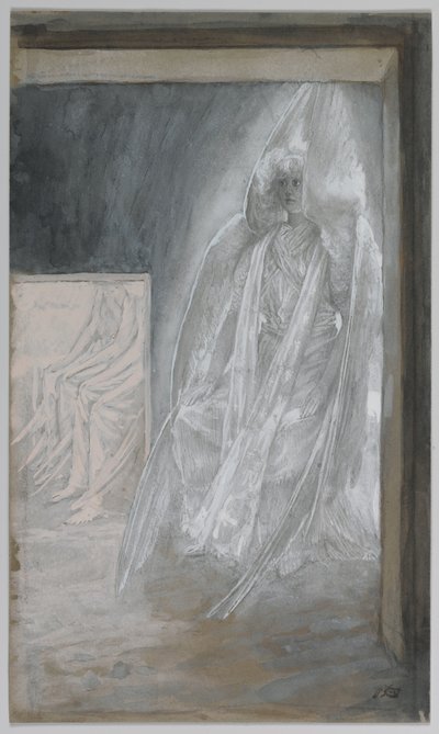 El ángel sentado sobre la piedra de la tumba, ilustración de La vida de nuestro Señor Jesucristo, 1886-94 de James Jacques Joseph Tissot