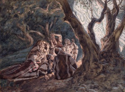 Los ángeles y los pastores, ilustración para La vida de Cristo, c.1886-94 de James Jacques Joseph Tissot