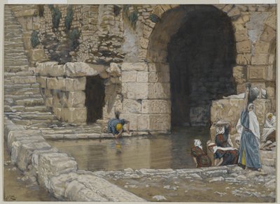 El ciego se lava en el estanque de Siloé, ilustración de La vida de nuestro Señor Jesucristo, 1886-96 de James Jacques Joseph Tissot