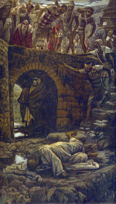 El Puente sobre el Arroyo Cedrón - de “La vida de nuestro Señor Jesucristo” - 1899 por James Tissot de James Jacques Joseph Tissot