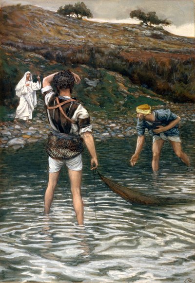 La Llamada de San Pedro y San Andrés, ilustración para La Vida de Cristo, c.1886-94 de James Jacques Joseph Tissot