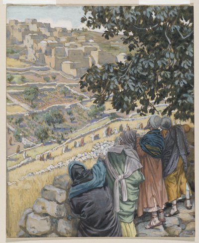 Los discípulos comen trigo, ilustración de La vida de nuestro Señor Jesucristo de James Jacques Joseph Tissot