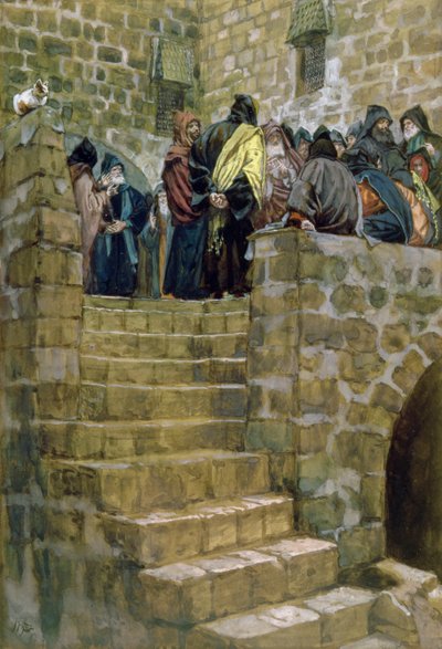 El mal consejo de Caifás, ilustración para La Vida de Cristo, c.1886-96 de James Jacques Joseph Tissot