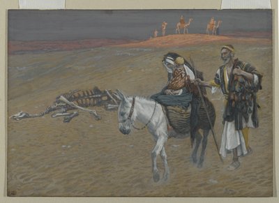 La huida a Egipto, ilustración de La vida de nuestro Señor Jesucristo de James Jacques Joseph Tissot