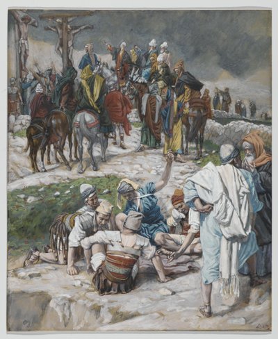 Las vestiduras divididas por sorteo, ilustración de La vida de nuestro Señor Jesucristo, 1886-94 de James Jacques Joseph Tissot