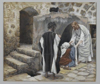 La curación de la suegra de Pedro, ilustración de La vida de nuestro Señor Jesucristo de James Jacques Joseph Tissot