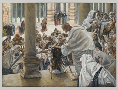 La curación del cojo en el templo, ilustración de La Vida de Cristo, c.1886-94 de James Jacques Joseph Tissot