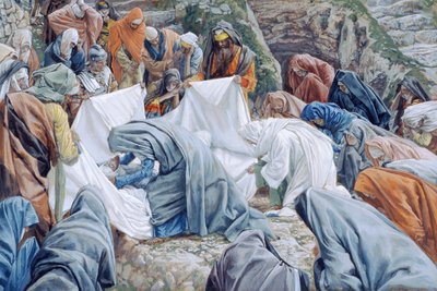 La Virgen Santa Besa el Rostro de Cristo antes de ser Envuelto en la Sábana, ilustración para La Vida de Cristo, c.1886-94 de James Jacques Joseph Tissot