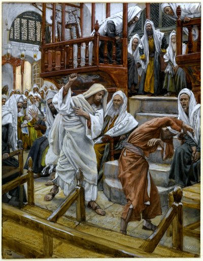 El Hombre Poseído por un Demonio en la Sinagoga, ilustración para La vida de Cristo, c.1884-96 de James Jacques Joseph Tissot