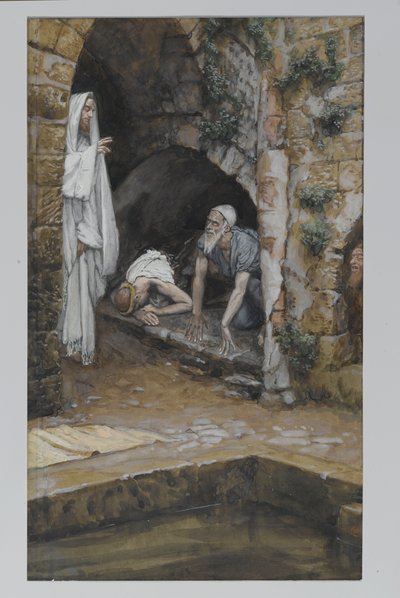 El hombre con una enfermedad, ilustración de La vida de nuestro Señor Jesucristo de James Jacques Joseph Tissot