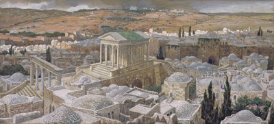 El Templo Pagano construido por Adriano en el sitio del Calvario, ilustración de La Vida de Cristo, c.1886-94 de James Jacques Joseph Tissot