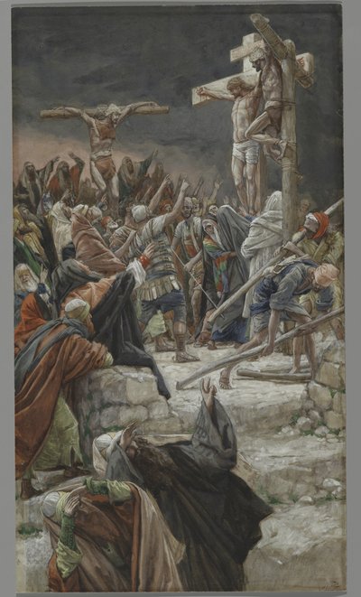 El perdón del buen ladrón, ilustración de La vida de nuestro Señor Jesucristo, 1886-94 de James Jacques Joseph Tissot