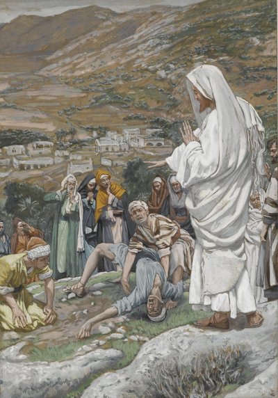 El niño poseído al pie del monte Tabor, ilustración de La vida de nuestro Señor Jesucristo, 1886-96 de James Jacques Joseph Tissot