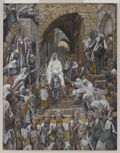 La procesión en las calles de Jerusalén, ilustración de La vida de nuestro Señor Jesucristo, 1886-94 de James Jacques Joseph Tissot