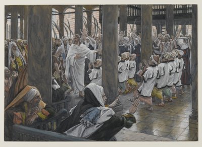 La procesión en el templo, ilustración de La vida de Nuestro Señor Jesucristo, 1886-94 de James Jacques Joseph Tissot