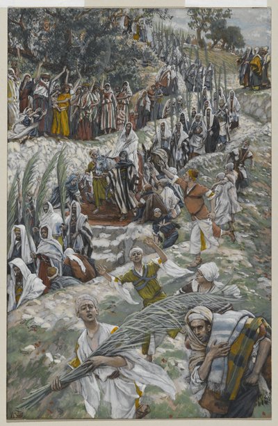 La procesión en el monte de los Olivos, ilustración de La vida de nuestro Señor Jesucristo, 1886-94 de James Jacques Joseph Tissot