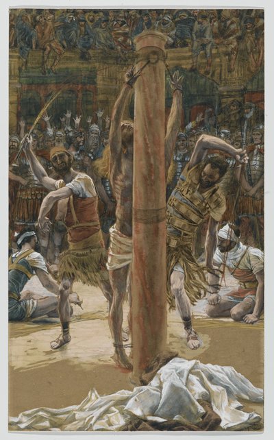La flagelación en la espalda, ilustración de La vida de Nuestro Señor Jesucristo, 1886-94 de James Jacques Joseph Tissot