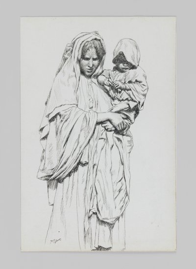 Mujer y niño de Jericó, ilustración de La Vida de Nuestro Señor Jesucristo de James Jacques Joseph Tissot
