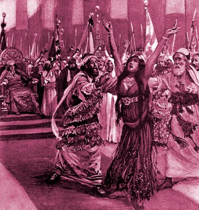 Atalía y Joás por J James Tissot - Biblia de James Jacques Joseph after Tissot