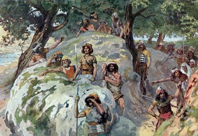 David en el desierto de Zif por Tissot - Biblia de James Jacques Joseph after Tissot