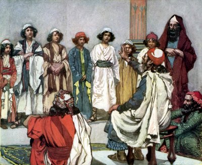 Jesé presenta a su hijo a Samuel por Tissot - Biblia de James Jacques Joseph after Tissot