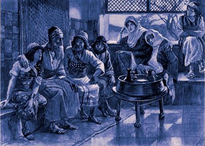 Job y su familia de James Jacques Joseph after Tissot
