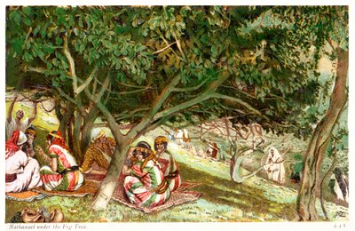 Nathanael bajo la higuera - San Juan, Biblia de James Jacques Joseph after Tissot