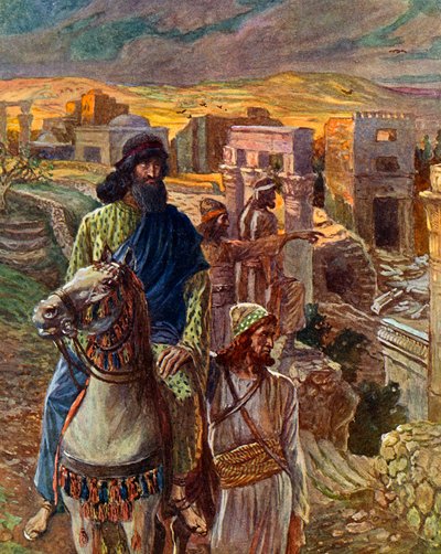 Nehemías contempla las ruinas de Jerusalén de James Jacques Joseph after Tissot