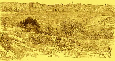 Ciudad Vieja de Jerusalén vista desde el Monte de los Olivos de James Jacques Joseph after Tissot