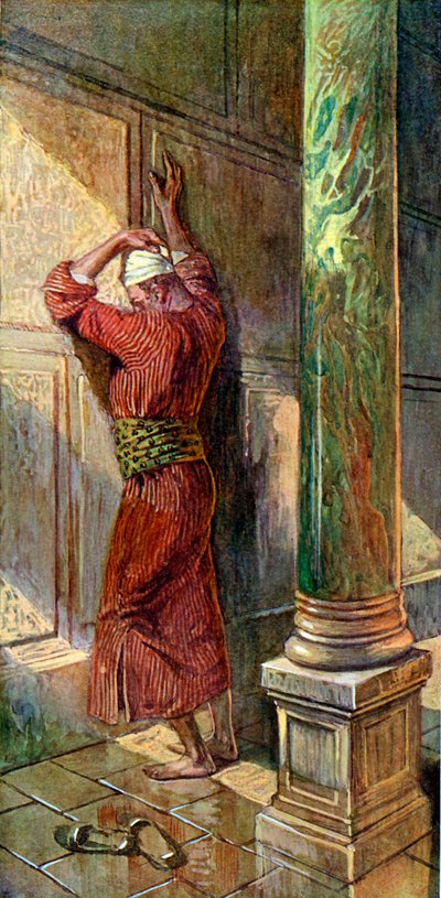 Orando en el templo de James Jacques Joseph after Tissot