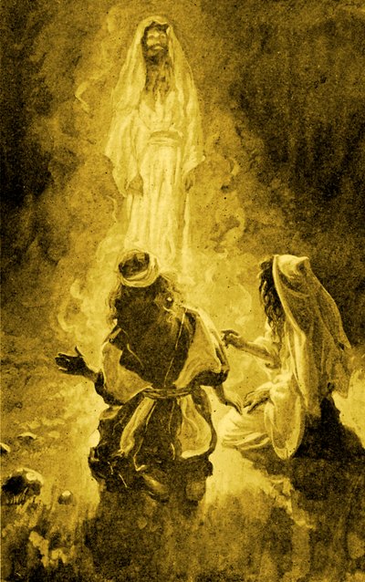 Saúl y la bruja de Endor por Tissot - Biblia de James Jacques Joseph after Tissot