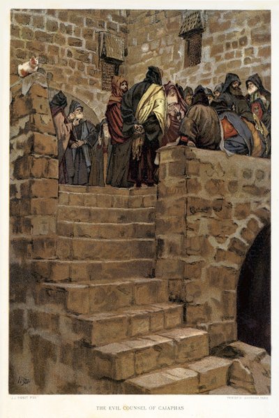 El mal consejo de Caifás de James Jacques Joseph after Tissot