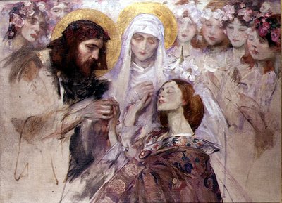 Cristo Bendiciendo a una Joven (óleo sobre lienzo) de James Jebusa Shannon