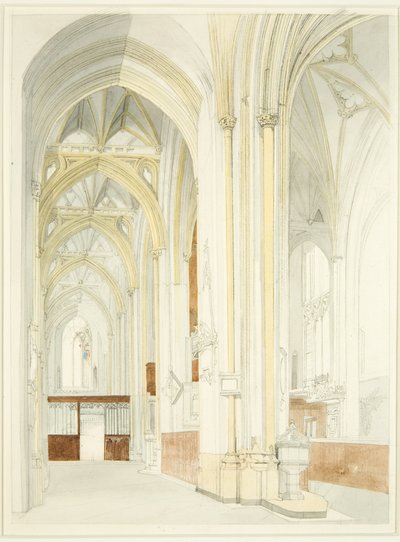 Interior de la Catedral de Bristol (inacabado) de James Johnson