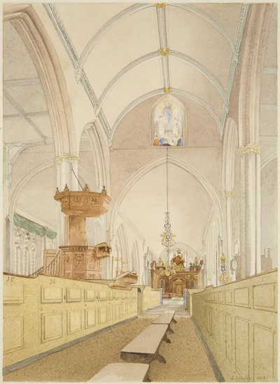 Interior de la Iglesia del Templo, mirando al este de James Johnson