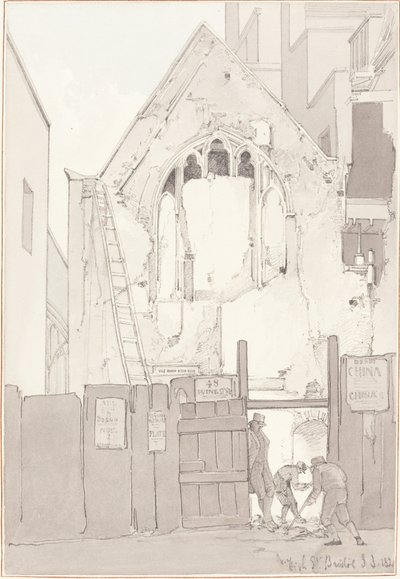 El descubrimiento de una ventana este de la Iglesia de Todos los Santos, detrás de High Street, Bristol de James Johnson