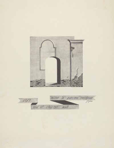 Misión La Purísima Concepción - Fin del muro del claustro de James Jones