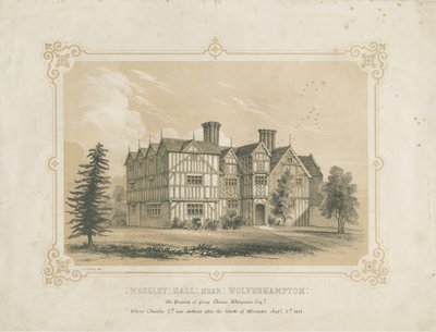 Bushbury - Moseley Old Hall: litografía de James Kellaway Colling