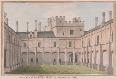 Castillo de Herstmonceux, Sussex Oriental: Vista Sur del Patio Verde de James Lambert  of Lewes