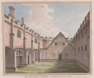 Castillo de Herstmonceux, Sussex Oriental: El Patio de los Pollos de James Lambert  of Lewes